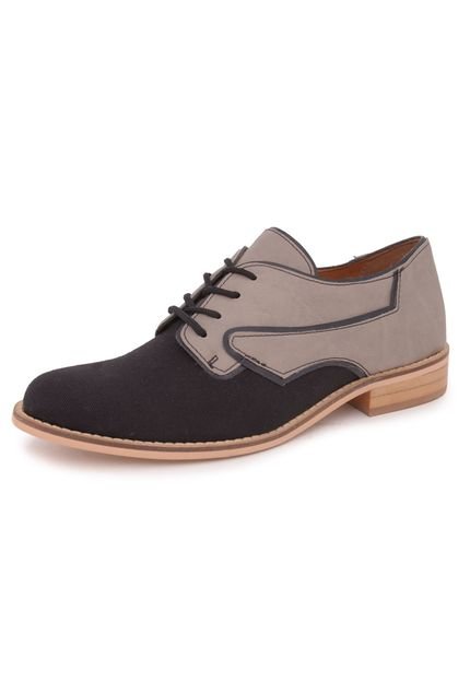 Oxford Couro My Shoes Textura Preto - Marca My Shoes