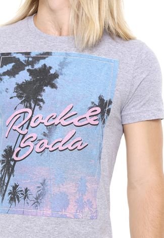 Camiseta Rock&Soda Estampada Cinza