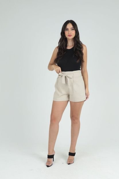 Shorts Alfaiataria Clochard Natural G Gazzy - Marca Gazzy