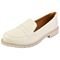 Sapato Feminino Mocassim Tratorado CM Calçados Bico Redondo Confort Off White Oxford - Marca Monte Shoes