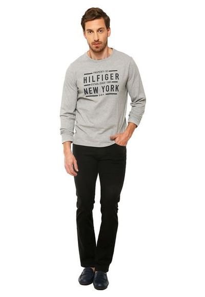Polera Manga Larga Print Gris Claro Tommy Hilfiger Compra Ahora