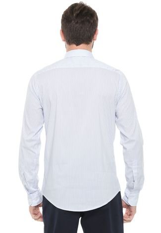 Camisa Forum Slim Listrada Azul/Branca