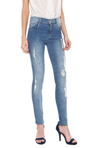 Calça Jeans Disparate Skinny Destroyed Azul - Marca Disparate