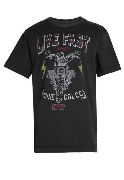 Camiseta Colcci Fun Live Fast Preta - Marca Colcci Fun