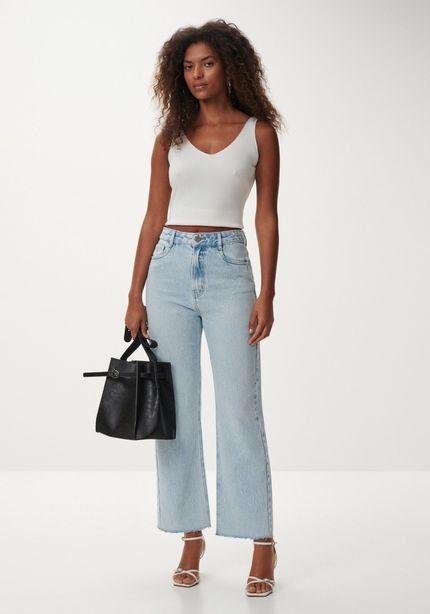 Calça Jeans Flare Cropped Super Alta Clara - Marca Lez a Lez