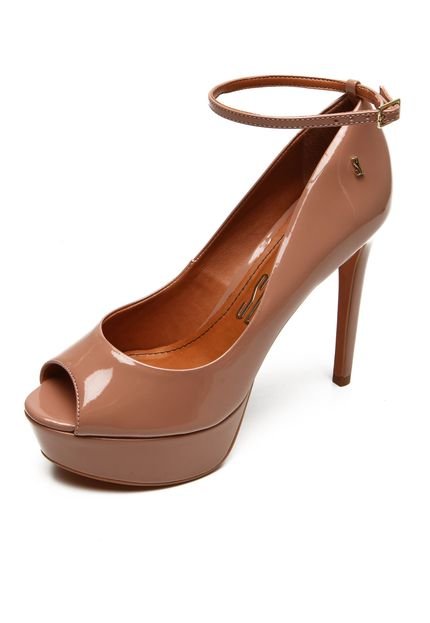 Peep Toe Santa Lolla Verniz Nude - Marca Santa Lolla