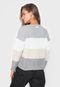 Suéter Tricot Calvin Klein Jeans Color Block Cinza/Off-White - Marca Calvin Klein Jeans