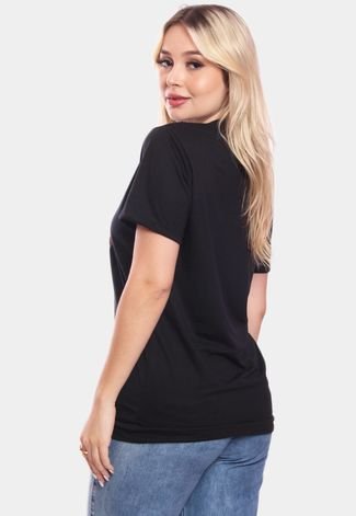 Tshirt Blusa Feminina California Estampada Manga Curta Camiseta Camisa Preto