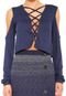 Blusa Cropped Planet Girls Lace Up Azul - Marca Planet Girls