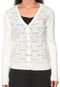 Cardigan Facinelli by MOONCITY Tricot Strass Branco - Marca Facinelli