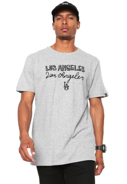 Camiseta New Era Los Angeles Dogers Cinza - Marca New Era