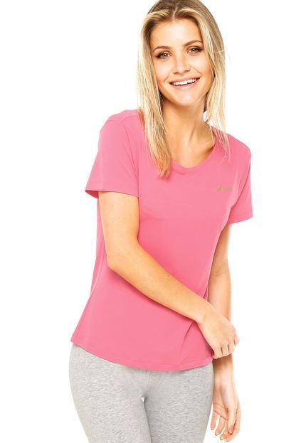 Camiseta Manga Curta Asics Texturizada Rosa - Marca Asics