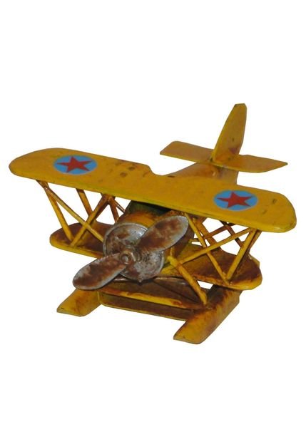 Avião Mini Goods BR Ferro Magnético Oldway Amarelo - Marca Goods Br