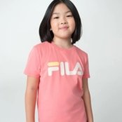 Camiseta Juvenil Fila Letter Premium - Rosa Coral - Marca Fila