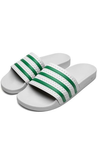 Chinelo Slide adidas Originals Adilette Branco/Verde