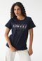 Camiseta Colcci Lettering Azul-Marinho - Marca Colcci