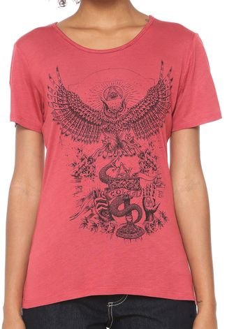 Camiseta Colcci Estampada Rosa