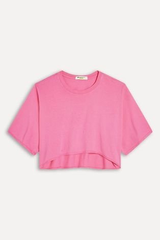 Camiseta Malha Basica Reversa Rosa
