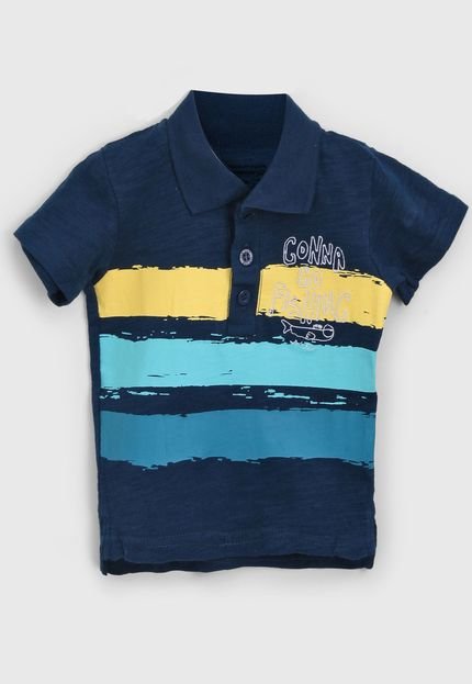 Camisa Polo Tip Top Infantil Faixas Azul-Marinho - Marca Tip Top