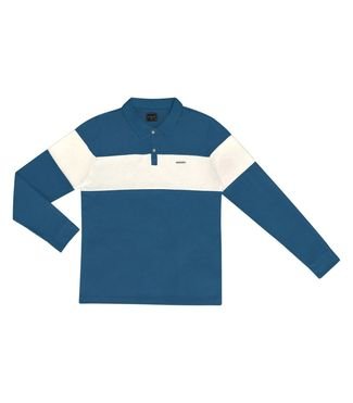 Camisa Polo Masculina Em Meia Malha Diametro Azul