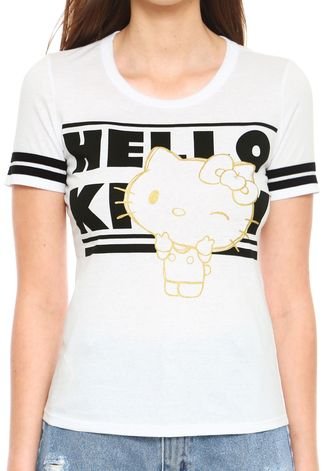Camiseta Cativa Hello Kitty Estampada Branca