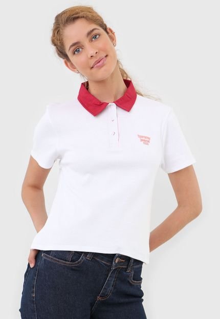Camisa Polo Tommy Jeans Logo Branca - Marca Tommy Jeans