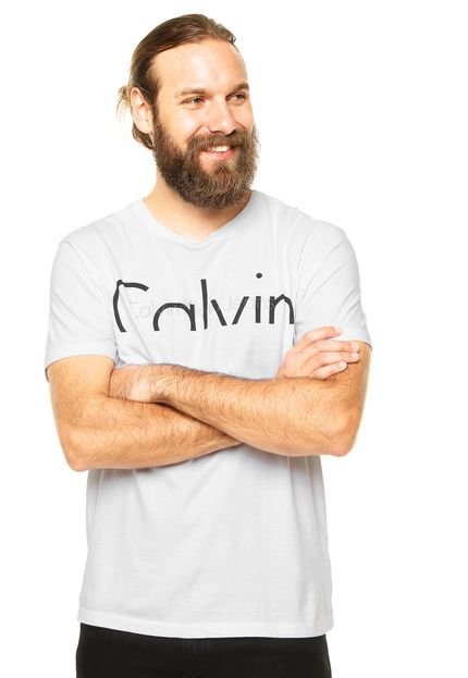 Camiseta Manga Curta Calvin Klein Jeans Logo Branca - Marca Calvin Klein Jeans