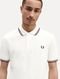 Polo Fred Perry Masculina Piquet Regular Red Navy Twin Tipped Off-White - Marca Fred Perry
