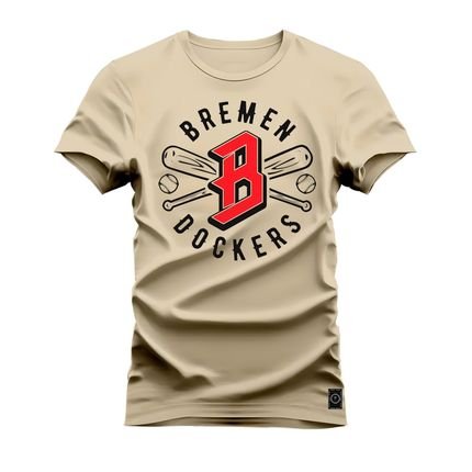 Camiseta Plus Size Algodão Premium Confortável Brenen  - Bege - Marca Nexstar
