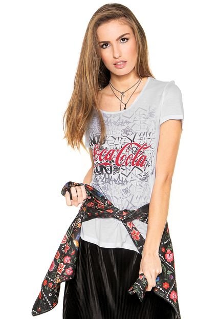 Camiseta Coca-Cola Jeans Grafitti Branca - Marca Coca-Cola Jeans