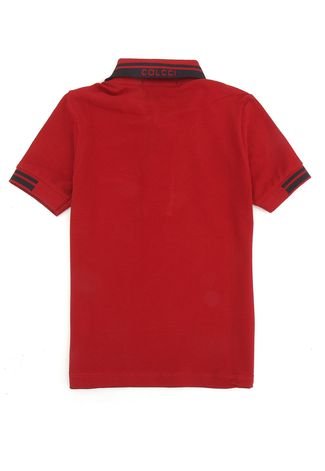 Camiseta Polo Colcci Kids Infantil Logo Vermelha