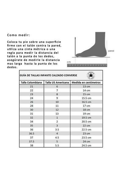 Converse all star medidas best sale