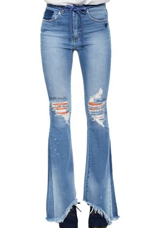 Calça Jeans It's & Co Flare Bird Azul