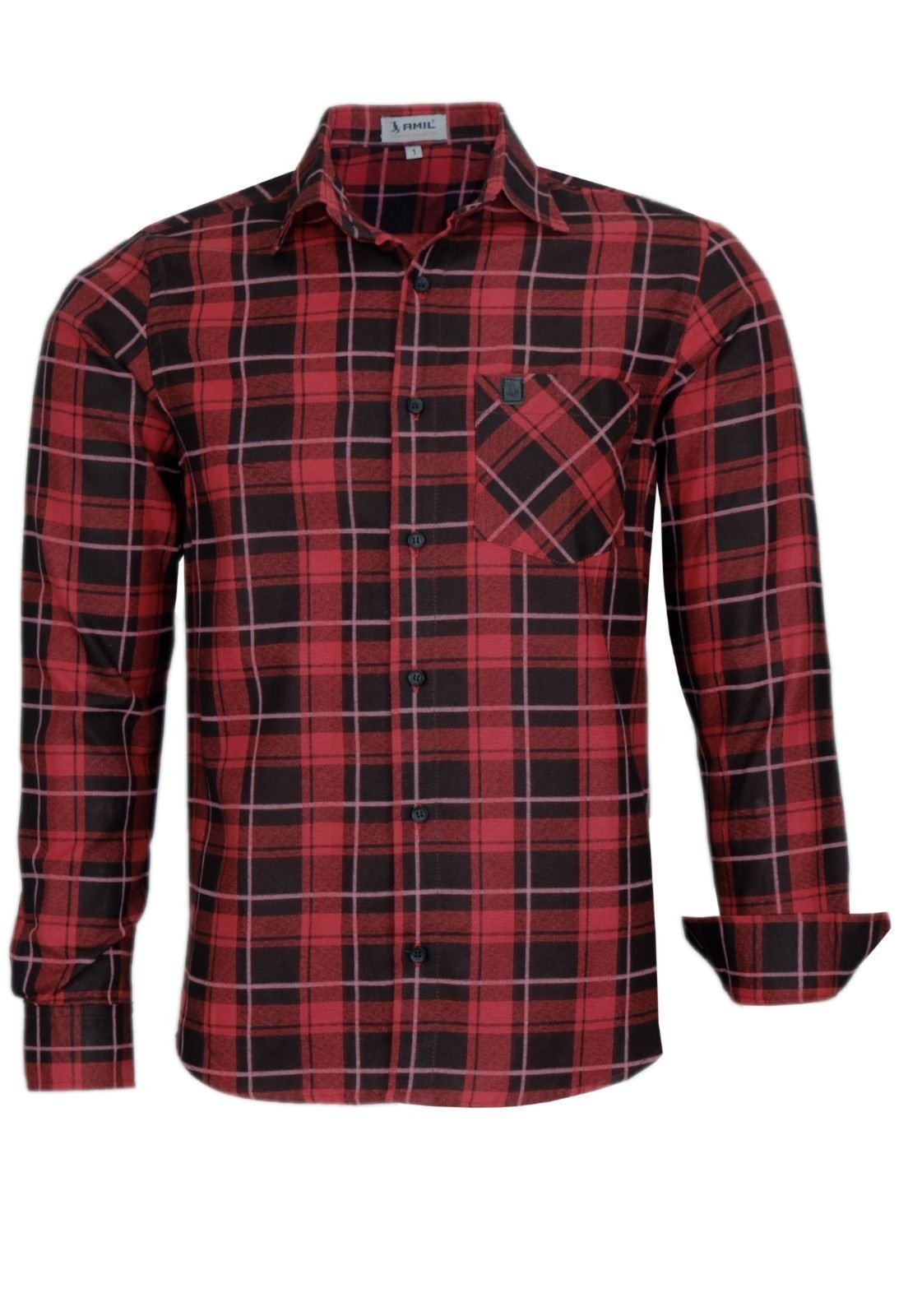 Camisa Manga Longa Amil Comfort Algodão Vermelho 1769 - Marca Amil