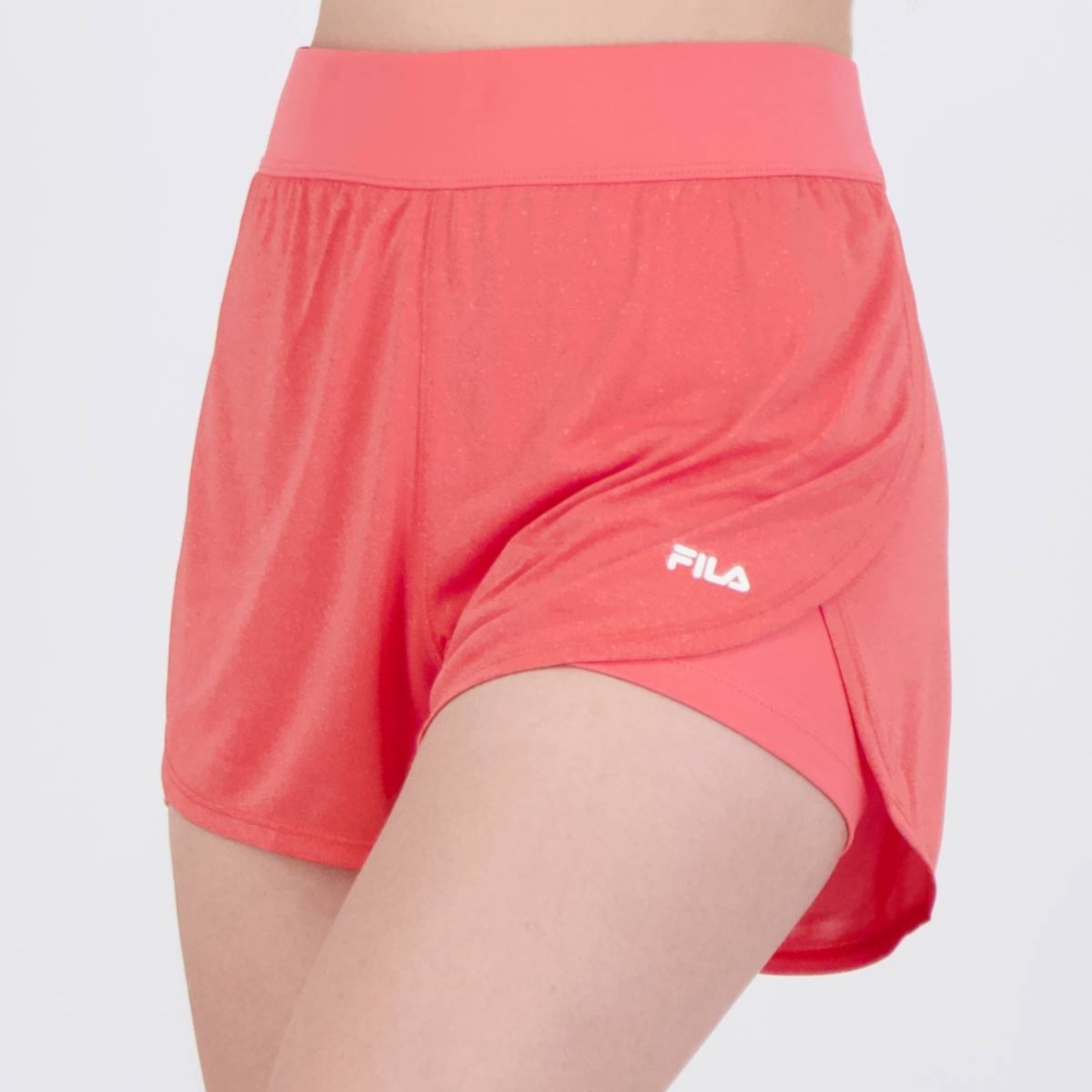 Shorts Fila Basic Train Double Feminino Coral - Marca Fila