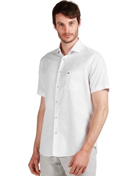 Camisa Aramis Masculina Manga Curta Tricoline Stretch Pocket Branca - Marca Aramis