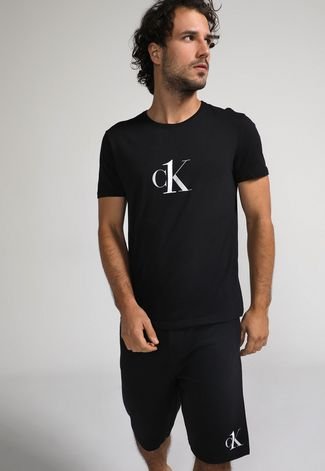 Camiseta de Pijama Calvin Klein Underwear Ck1 Basic Preta - Compre