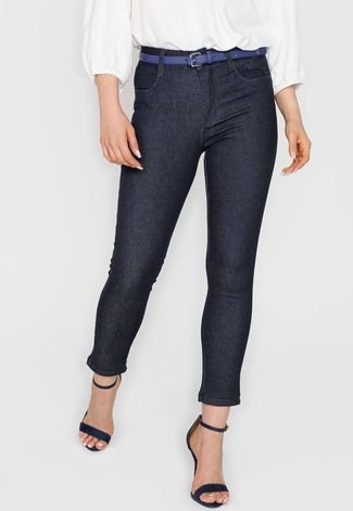 Calça Jeans Sawary Skinny Lisa Azul-Marinho