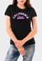 Camiseta Feminina Preta  California Algodão Premium Benellys - Marca Benellys