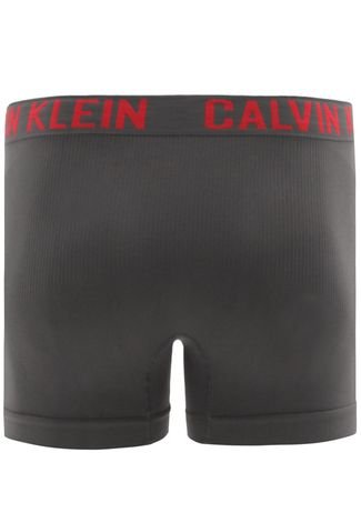 Kit 2Pçs Cueca Calvin Klein Underwear Boxer Logo Branca/Cinza