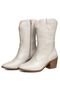 Bota Western Texana Couro Bico Fino Country Feminina Croco Off White Rado Shoes - Marca RADO SHOES