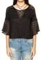 Blusa Malwee Renda Sino Preta - Marca Malwee