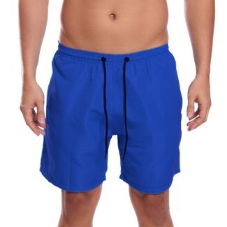 Kit Short   Camiseta Dry Treino Fitness Academia Bermuda Camisa Praia Esporte Branco/Azul Royal