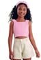 Conjunto Shorts Cropped Rosa Infantil Petit Cherie 10 Cinza - Marca Petit Cherie
