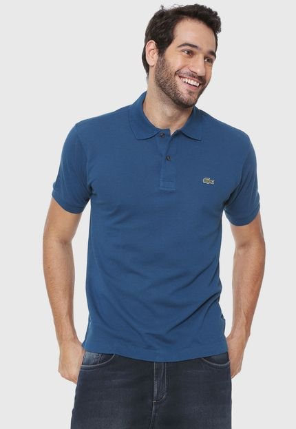 Camisa Polo Lacoste Regular Fit Algodão Leve Masculina - Preto