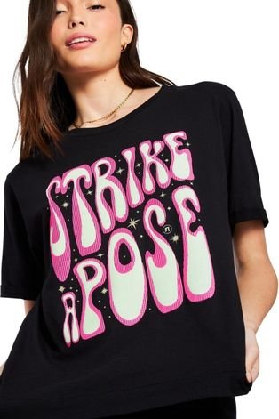 Camiseta Silk Strike Pose Reversa Preto