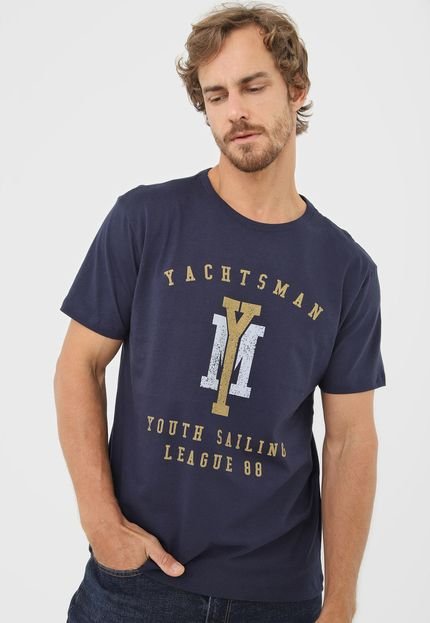 Camiseta Yachtsman Lettering Azul-Marinho - Marca Yachtsman