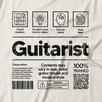 Camiseta Feminina Guitarist - Off White