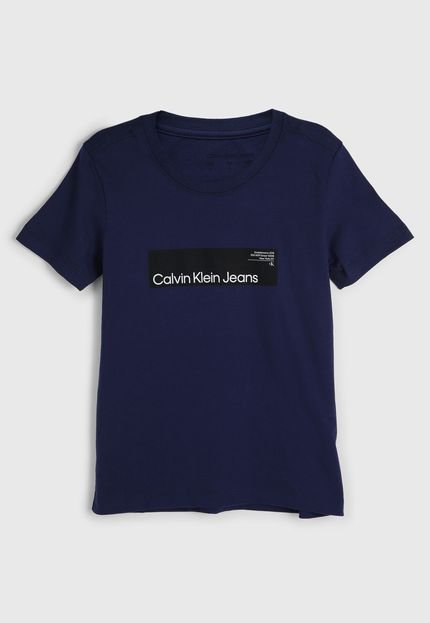Camiseta Infantil Calvin Klein Kids Logo Azul Marinho - Marca Calvin Klein Kids