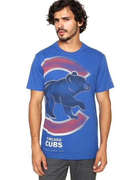 Camiseta New Era Retícula 3 Chicago Cubs - MLB Azul - Marca New Era